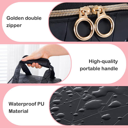 Nail Polish Organizer Bag Holds 60 Bottles Nail Polish & Nail Lamp, Large Gel Polish Organizers and Storage Box for Nail Tech, Nail Kit Supplies Organizer Case - Black